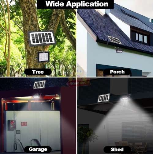 100W LED SOLAR FLOOD LIGHT WITH SOLAR PANEL, 4.5M CABLE AND REMOTE CONTROL- START AT R1 ONLY