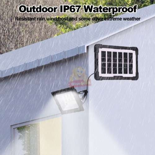 100W LED SOLAR FLOOD LIGHT WITH SOLAR PANEL, 4.5M CABLE AND REMOTE CONTROL- START AT R1 ONLY