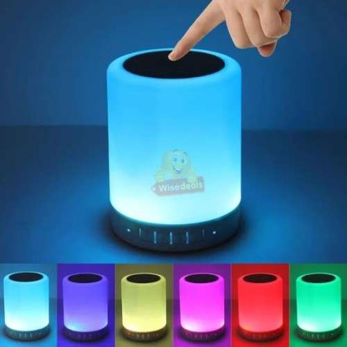 2-IN-1 Bluetooth Speaker and Touch Lamp with Setting for Different Colours, Support SD Card and Aux