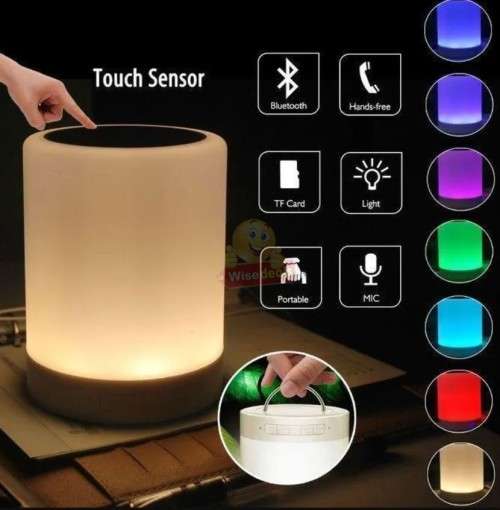 2-IN-1 Bluetooth Speaker and Touch Lamp with Setting for Different Colours, Support SD Card and Aux