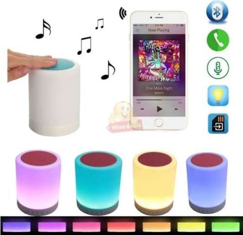 2-IN-1 Bluetooth Speaker and Touch Lamp with Setting for Different Colours, Support SD Card and Aux
