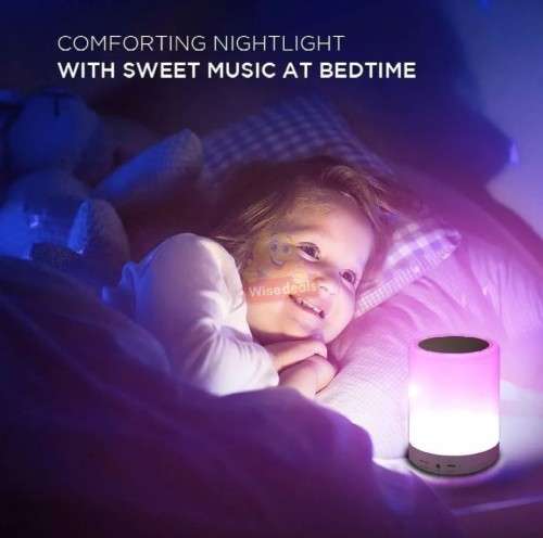 2-IN-1 Bluetooth Speaker and Touch Lamp with Setting for Different Colours, Support SD Card and Aux