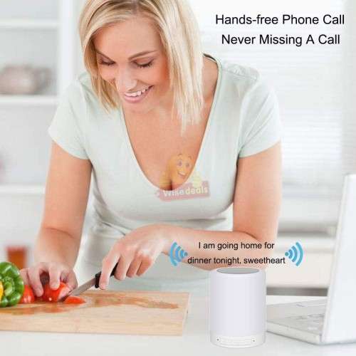 2-IN-1 Bluetooth Speaker and Touch Lamp with Setting for Different Colours, Support SD Card and Aux