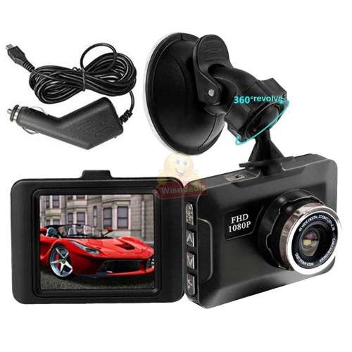 1080P LCD Car DVR Dashcam - Loop Recording, G-Sensor & Support SD Card