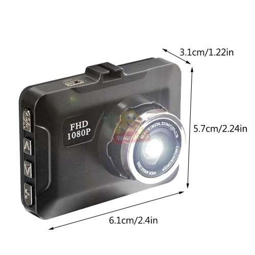 1080P LCD Car DVR Dashcam - Loop Recording, G-Sensor & Support SD Card