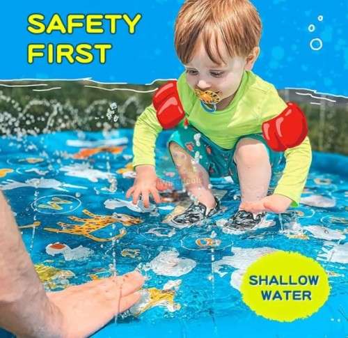 Large Water Jet Spray Mat 170CM X 170CM Available in Blue or Pink