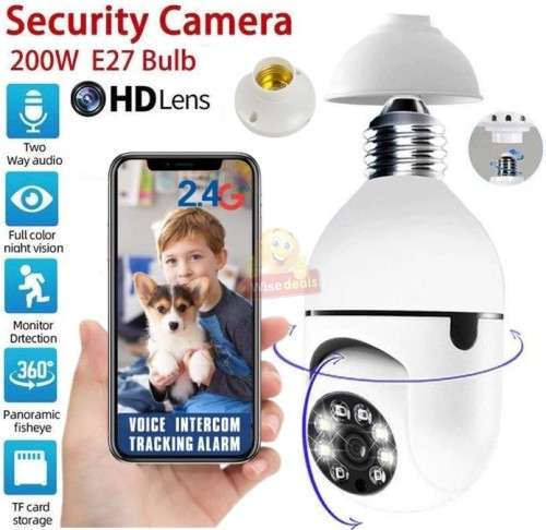 Full HD WIFI Security Light Camera, Works as a Normal Light, No one knows it is a Camera