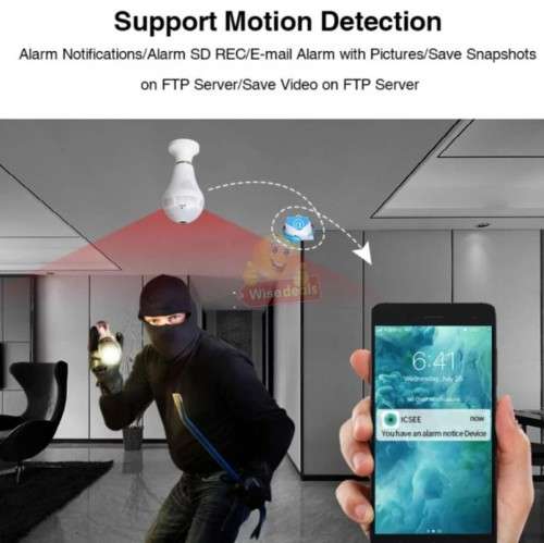 Full HD WIFI Security Light Camera, Works as a Normal Light, No one knows it is a Camera