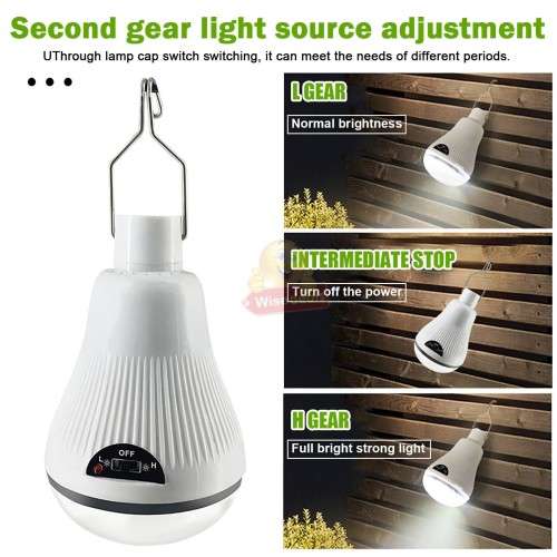 20 LED SOLAR Light Bulb with SOLAR Panel and Extension Wire with 2 Setting Modes
