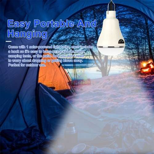 20 LED SOLAR Light Bulb with SOLAR Panel and Extension Wire with 2 Setting Modes
