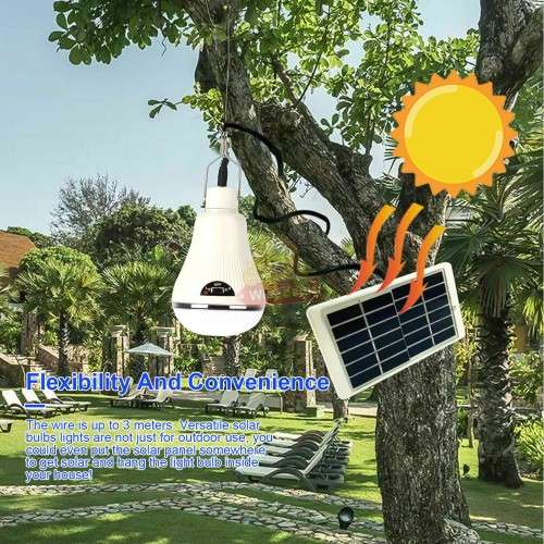 20 LED SOLAR Light Bulb with SOLAR Panel and Extension Wire with 2 Setting Modes