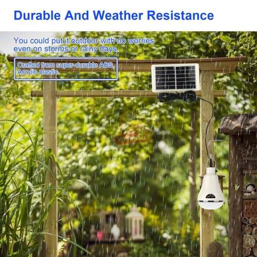 20 LED SOLAR Light Bulb with SOLAR Panel and Extension Wire with 2 Setting Modes