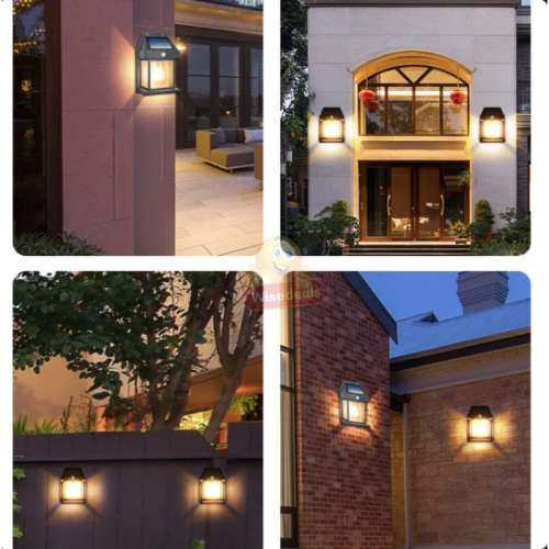 Tungsten Waterproof Solar Motion Wall Light with Rechargeable Solar Battery and 3 Setting Modes