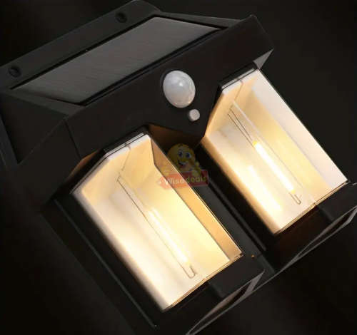 Tungsten Waterproof Solar Motion Wall Light with Rechargeable Solar Battery and 3 Setting Modes