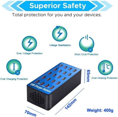 100W 20 PORT USB Intelligent Fast Charging Station