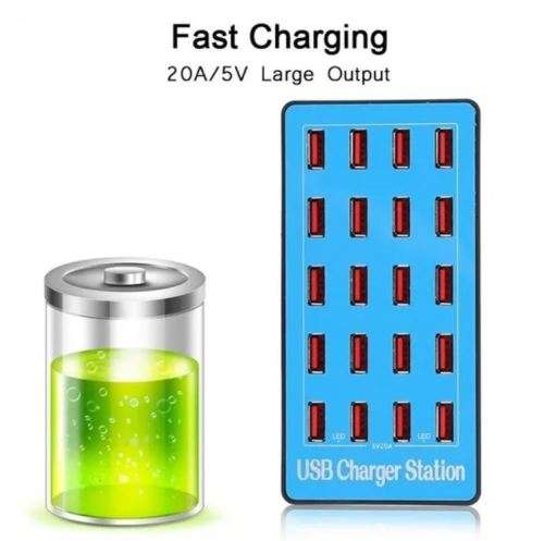 100W 20 PORT USB Intelligent Fast Charging Station