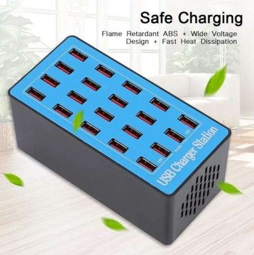 100W 20 PORT USB Intelligent Fast Charging Station