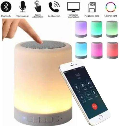 2-IN-1 Bluetooth Speaker and Touch Lamp with Setting for Different Colours, Support SD Card and Aux