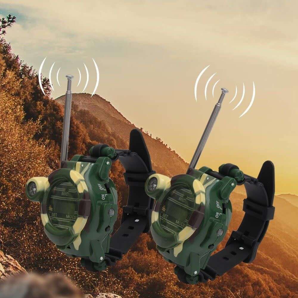 2 Piece Walkie-Talkie Watch, 7-in-1 with Magnifier, Night Light, Secret Capsule, Compass