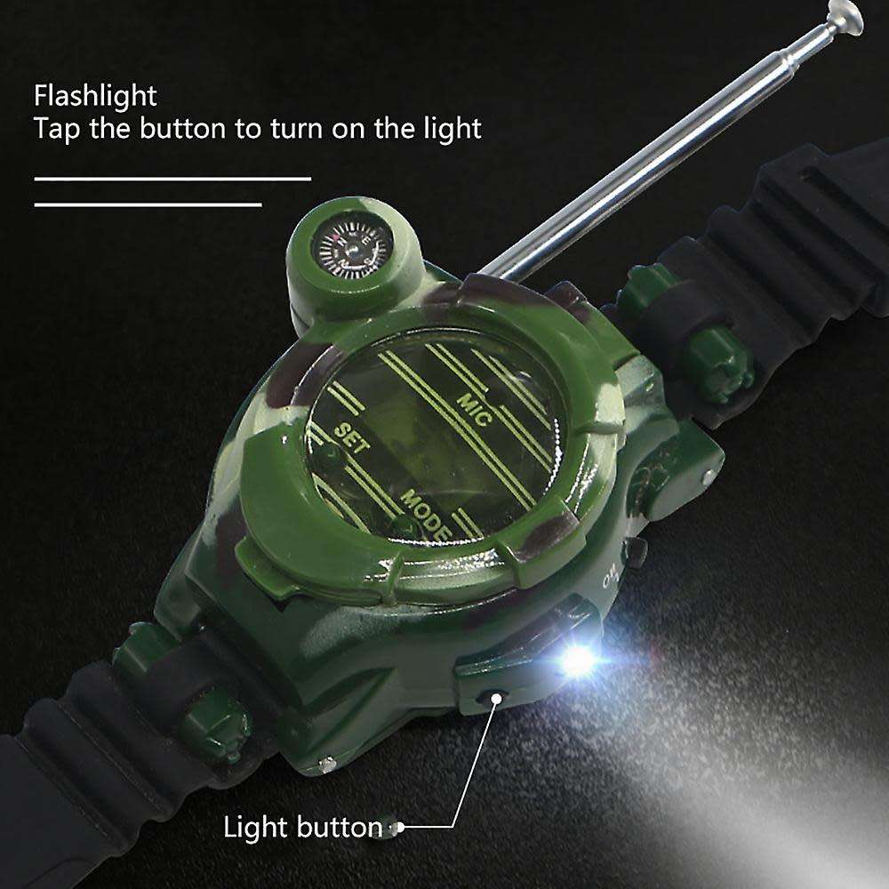 2 Piece Walkie-Talkie Watch, 7-in-1 with Magnifier, Night Light, Secret Capsule, Compass