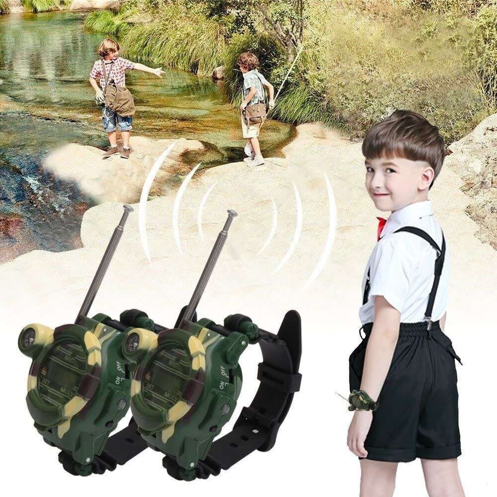 2 Piece Walkie-Talkie Watch, 7-in-1 with Magnifier, Night Light, Secret Capsule, Compass