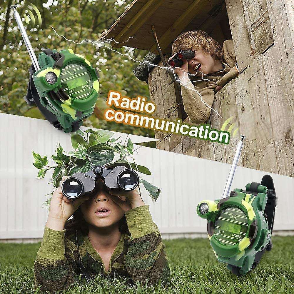 2 Piece Walkie-Talkie Watch, 7-in-1 with Magnifier, Night Light, Secret Capsule, Compass