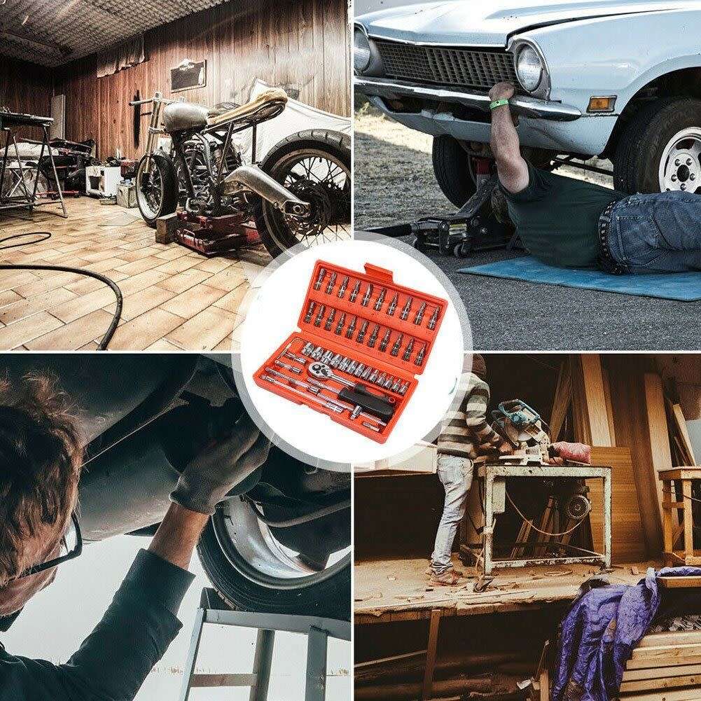 46Pcs Ratchet Torque Wrench Combo Tools Set - START R1 ONLY