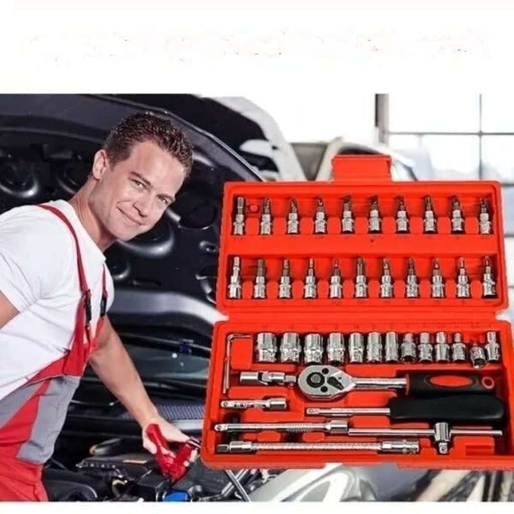 46Pcs Ratchet Torque Wrench Combo Tools Set - START R1 ONLY