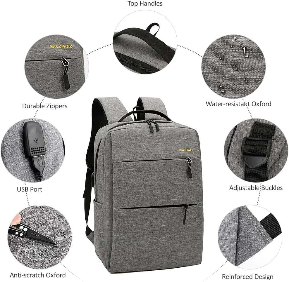 3 Piece Backpack Set, Large Backpack with USB Port and Cable to Charge Devices - START AT R1 ONLY