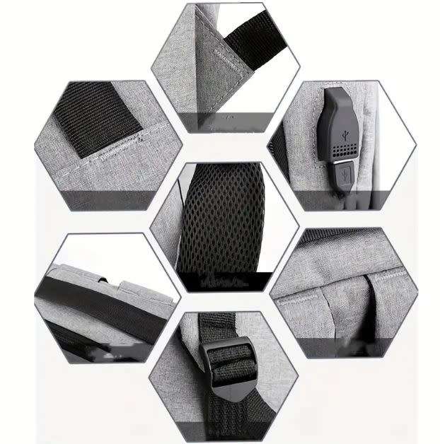 3 Piece Backpack Set, Large Backpack with USB Port and Cable to Charge Devices - START AT R1 ONLY