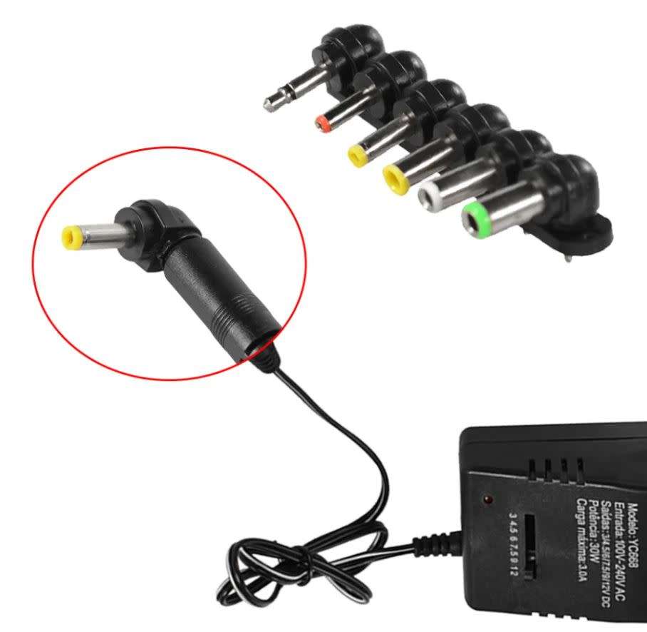 Universal Adjustable AC Adapter Converter Plug, 3V, 4.5V, 6V, 7.5V, 9V and 12V