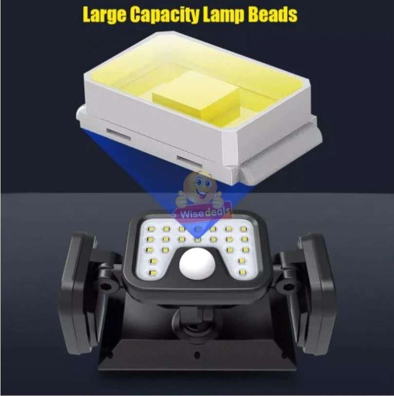 30W Rotatable Three Head Solar Flood Light - 3 Lightning Modes
