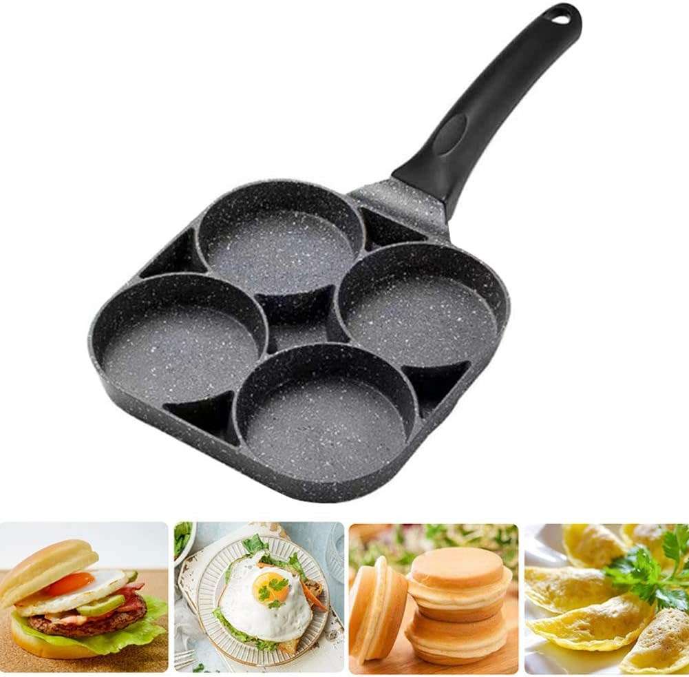 4-Hole Aluminium Non-Stick Frying Pan for Eggs, Omelettes, Potato Cakes, Burgers and more
