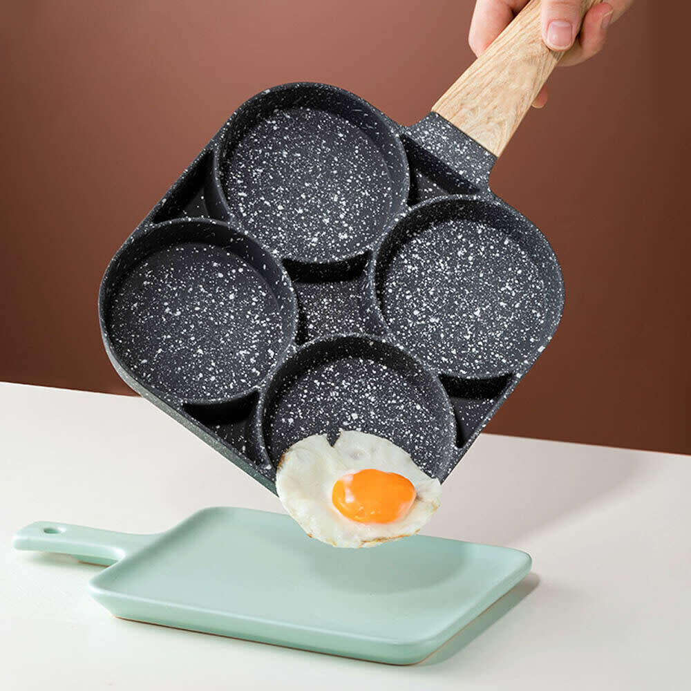 4-Hole Aluminium Non-Stick Frying Pan for Eggs, Omelettes, Potato Cakes, Burgers and more