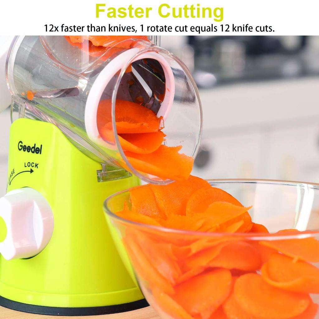 3-in1 Multifunctional Shredder Tabletop Drum Grater with Easily Interchangeable Blades START AT R1