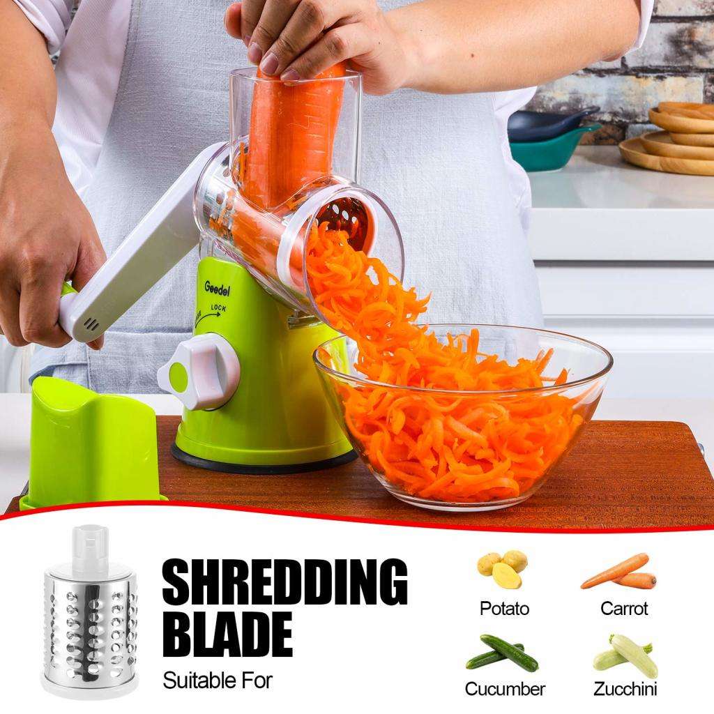 3-in1 Multifunctional Shredder Tabletop Drum Grater with Easily Interchangeable Blades START AT R1