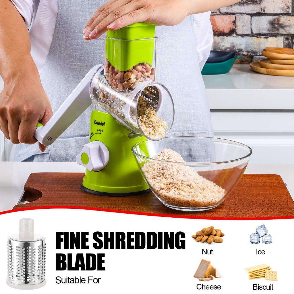 3-in1 Multifunctional Shredder Tabletop Drum Grater with Easily Interchangeable Blades START AT R1