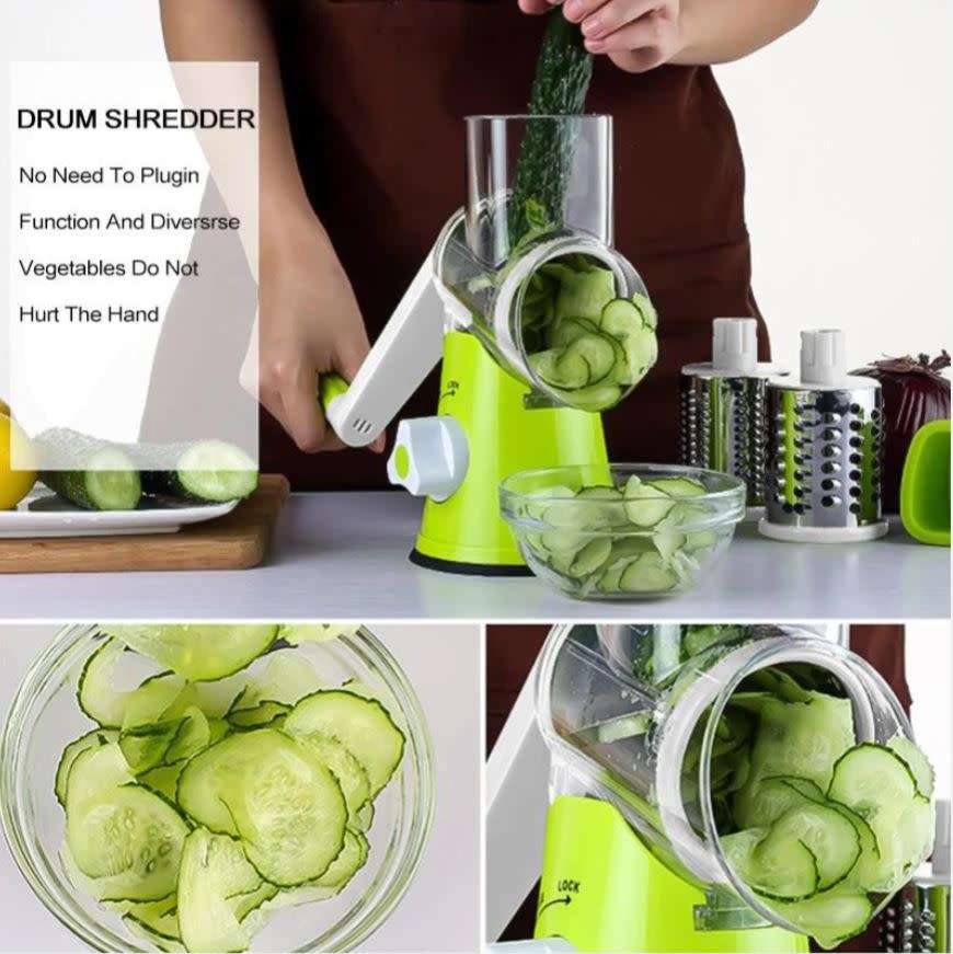 3-in1 Multifunctional Shredder Tabletop Drum Grater with Easily Interchangeable Blades START AT R1