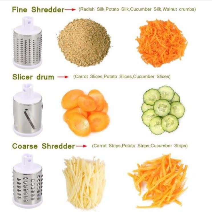 3-in1 Multifunctional Shredder Tabletop Drum Grater with Easily Interchangeable Blades START AT R1