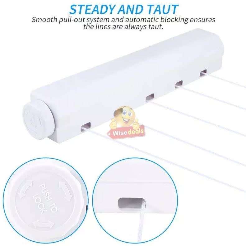 5 Line 3.75m Retractable Clothing Dryer with Automatic Bracket