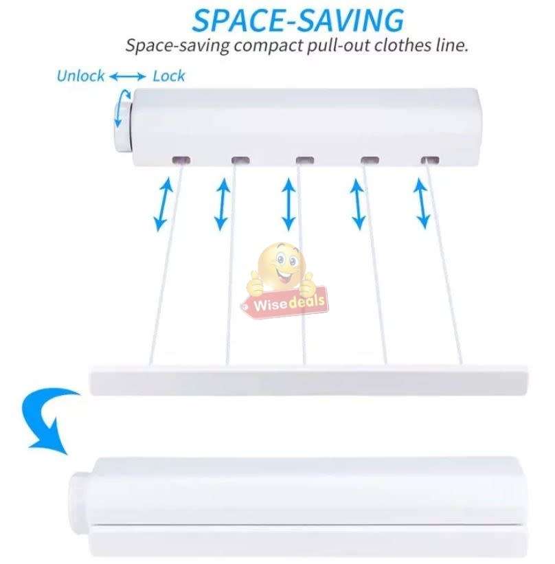 5 Line 3.75m Retractable Clothing Dryer with Automatic Bracket