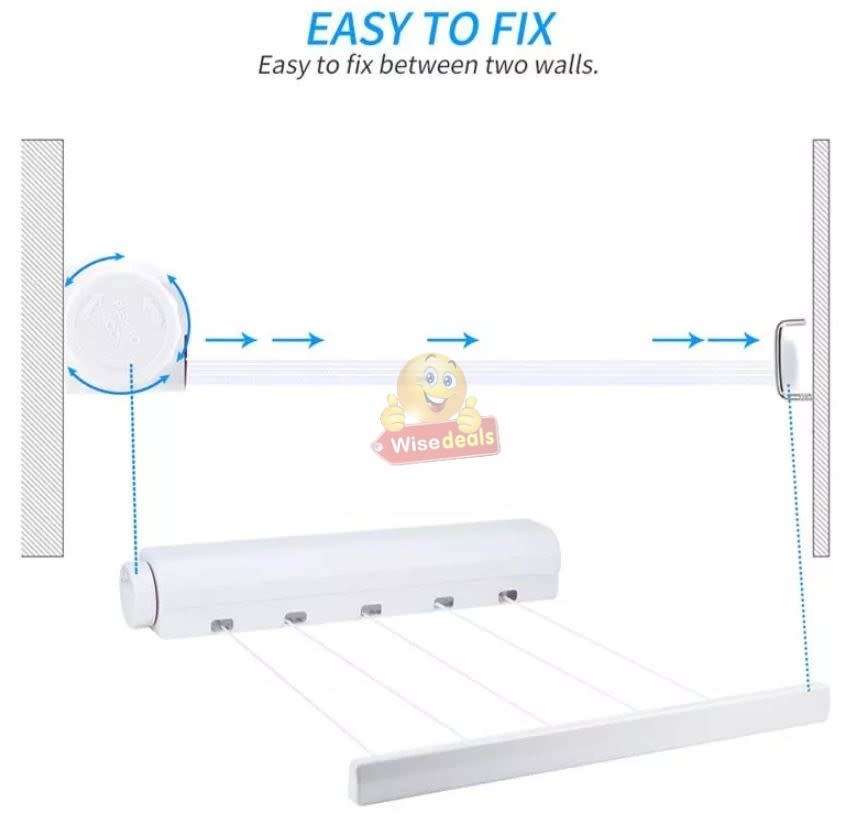 5 Line 3.75m Retractable Clothing Dryer with Automatic Bracket