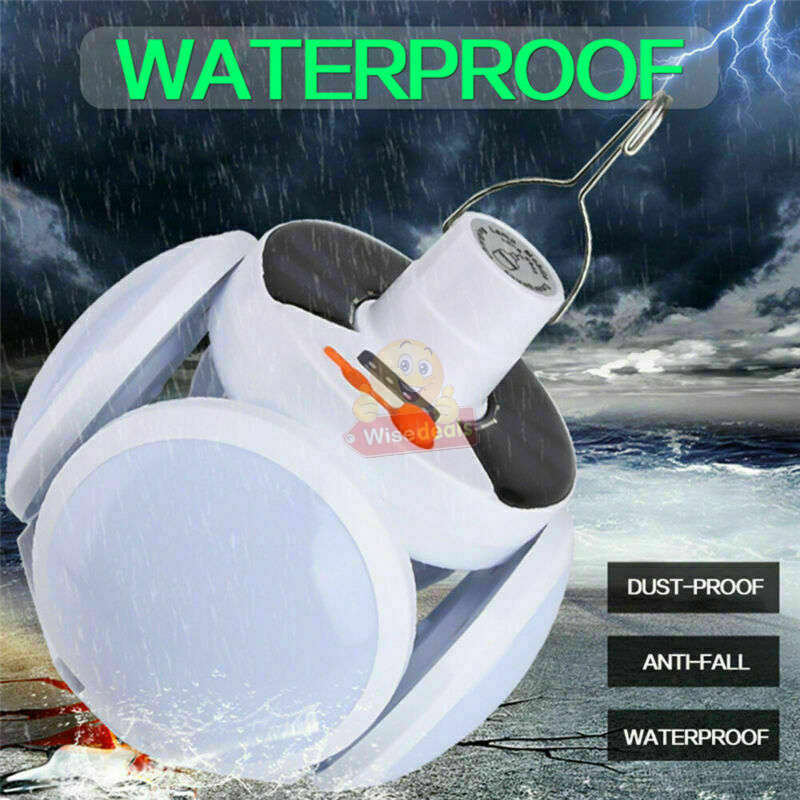 SOLAR 90° Foldable LED Fan Foodball Light, Also Charge with USB, Waterproof - START AT R1 ONLY