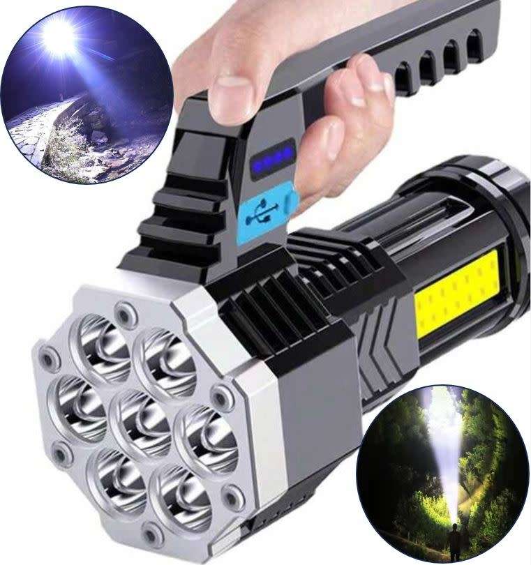 Super Bright 7 LED Rechargeable Flashlight, 20W Power and Waterproof - START AT R1 ONLY