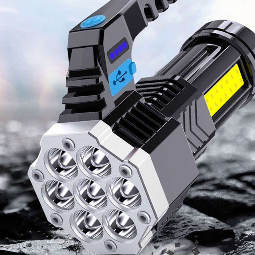 Super Bright 7 LED Rechargeable Flashlight, 20W Power and Waterproof - START AT R1 ONLY