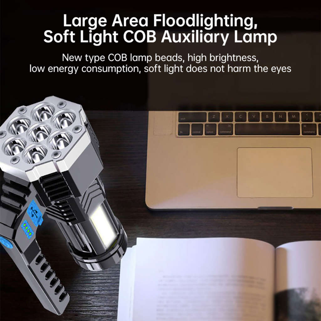 Super Bright 7 LED Rechargeable Flashlight, 20W Power and Waterproof - START AT R1 ONLY