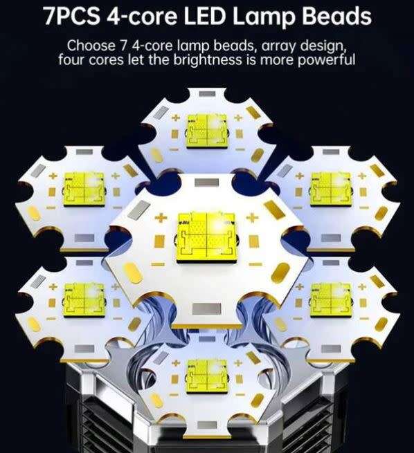 Super Bright 7 LED Rechargeable Flashlight, 20W Power and Waterproof - START AT R1 ONLY