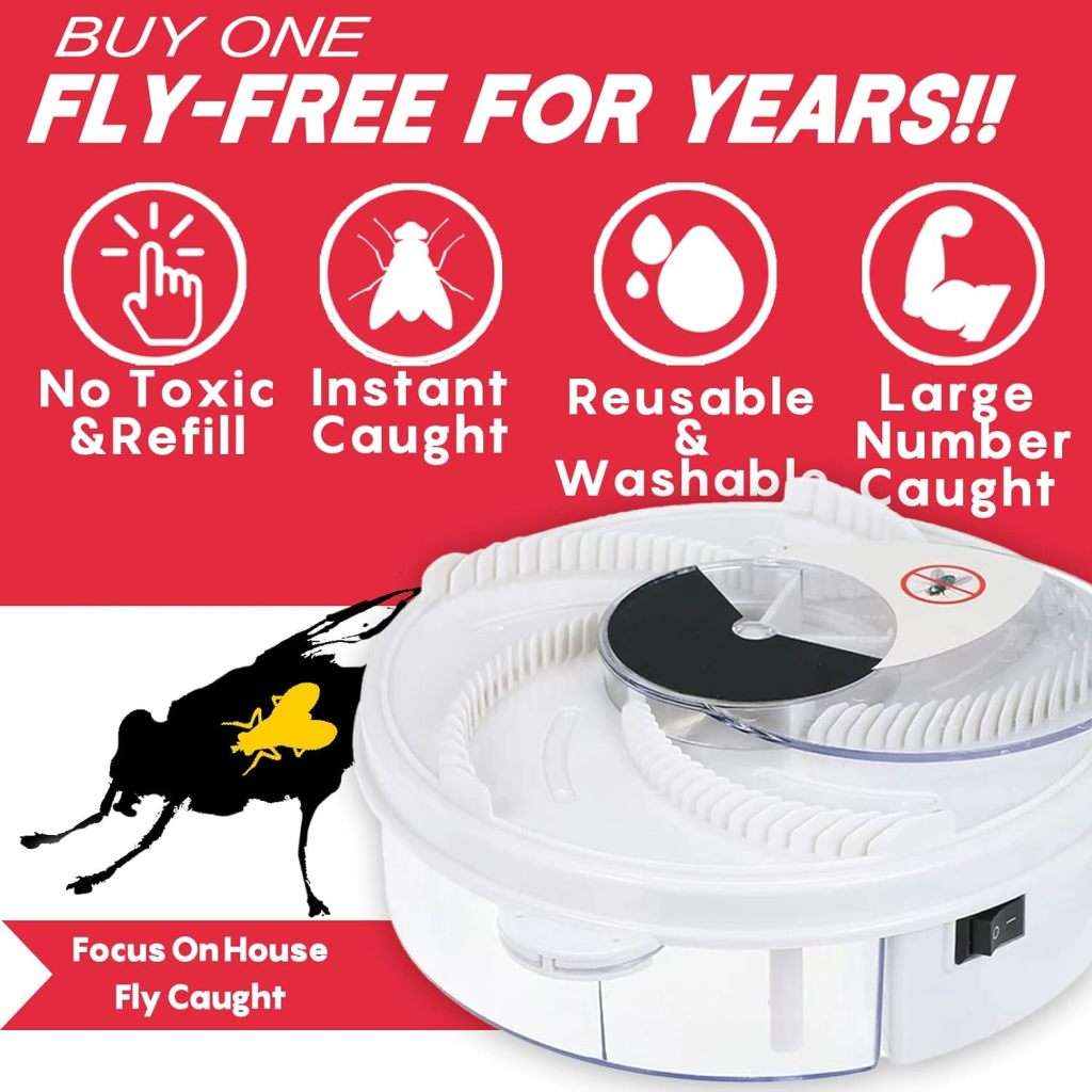Electric Fly Catcher, Safe, User-Friendly and Easy to Clean
