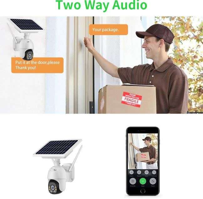 4G Waterproof IP WIFI SOLAR Camera, Day and Night Vision, Two-Way Audio
