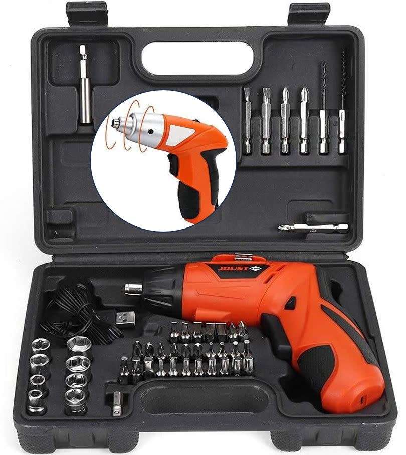45Pcs Cordless Rechargeable Screwdriver and Drill Set